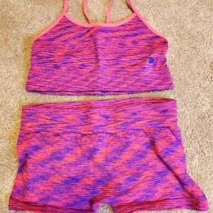 Little Missmatched Crop Top & Boy Shorts Set